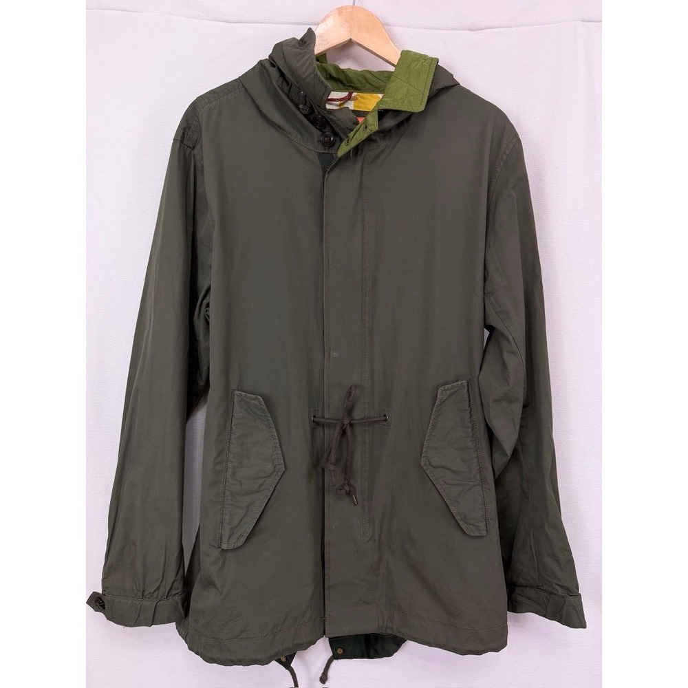 Maison Scotch Endless Festivals Hooded Military Parka Jacket Olive Green XL